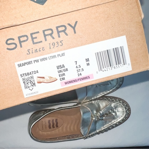 Sperry Seaport Tasseled Loafers - Gold, Size 7 - Picture 2 of 9